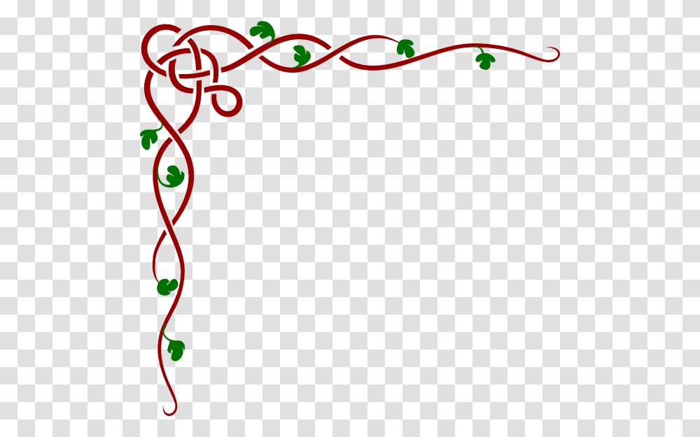 Celtic Border Vine Red Green Clip Art, Bow, Floral Design, Pattern Transparent Png