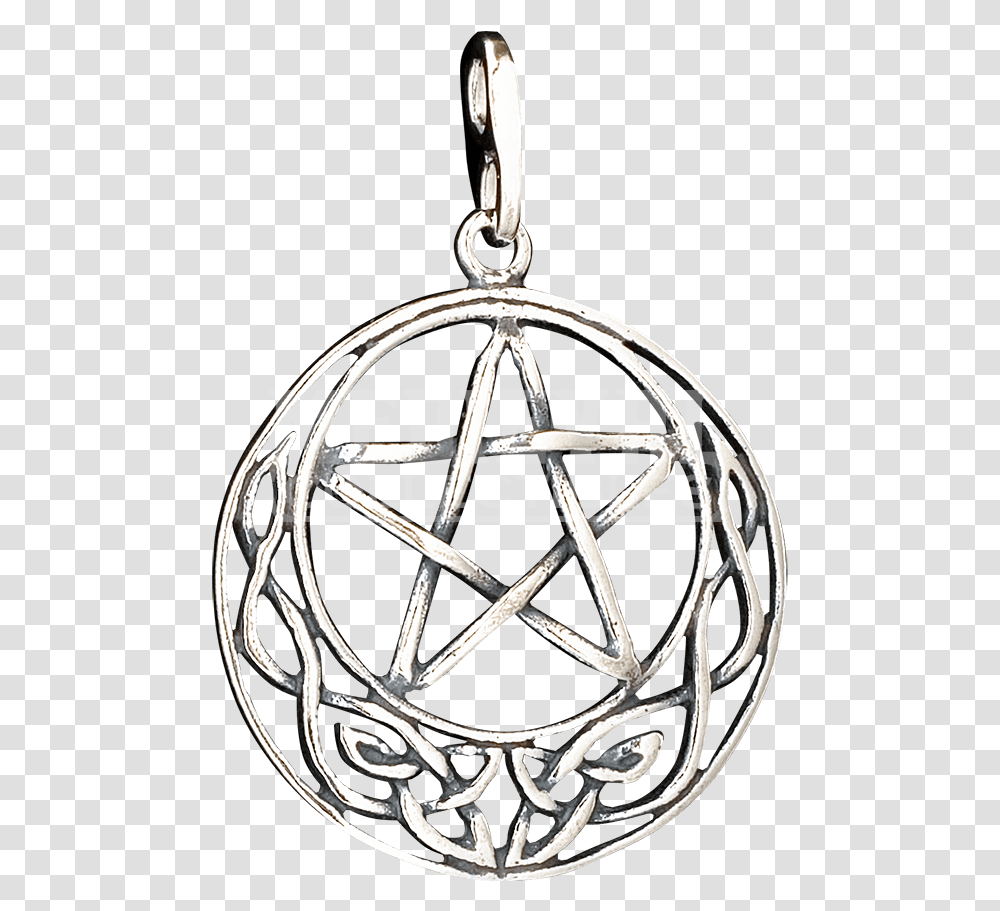 Celtic Crescent Moon Pentacle Pendant Locket, Chandelier, Lamp, Silver, Star Symbol Transparent Png