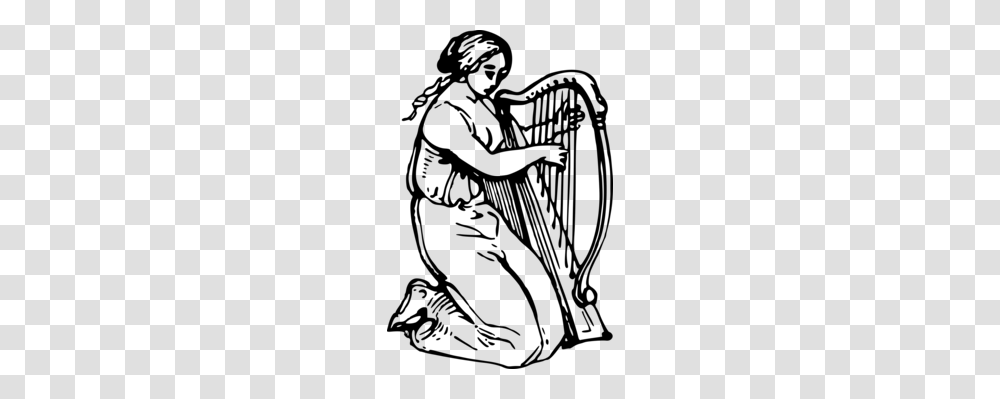 Celtic Harp Musical Instruments String Instruments Art Free, Gray, World Of Warcraft Transparent Png