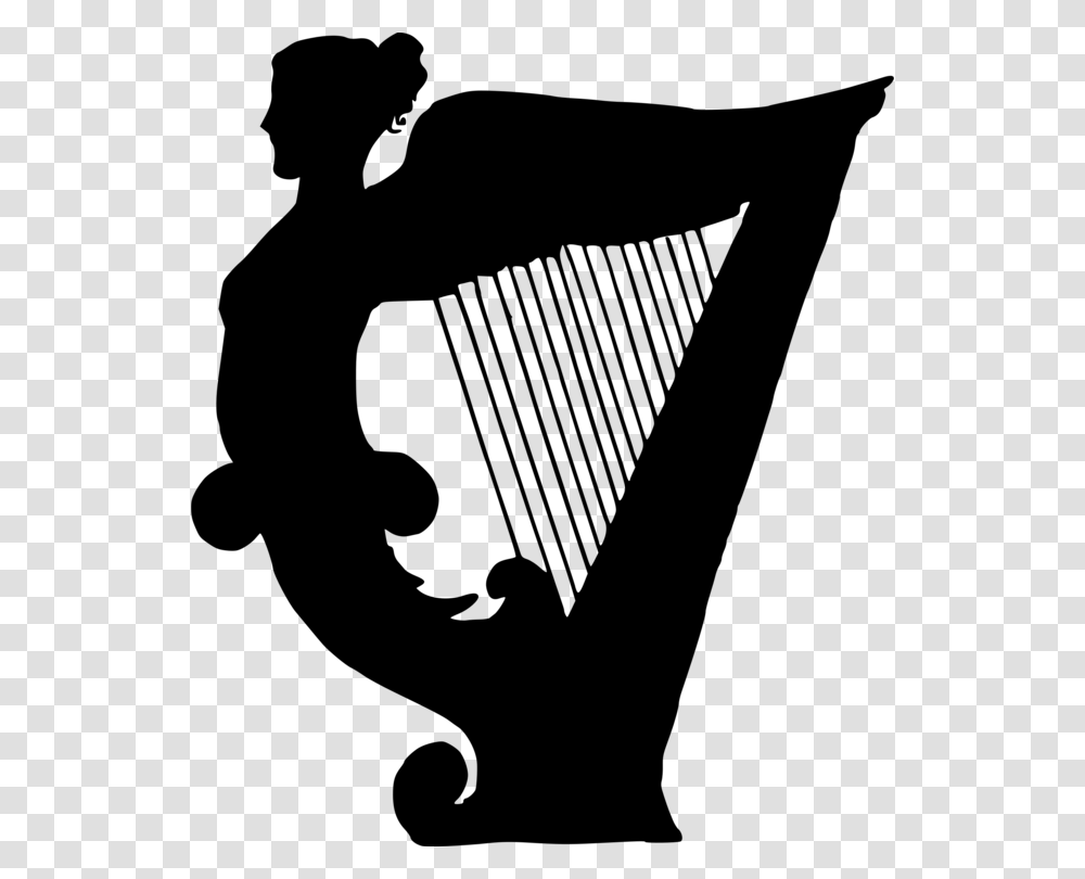 Celtic Harp String Instruments Musical Instruments Silhouette Images Of Music Instruments, Gray, World Of Warcraft Transparent Png