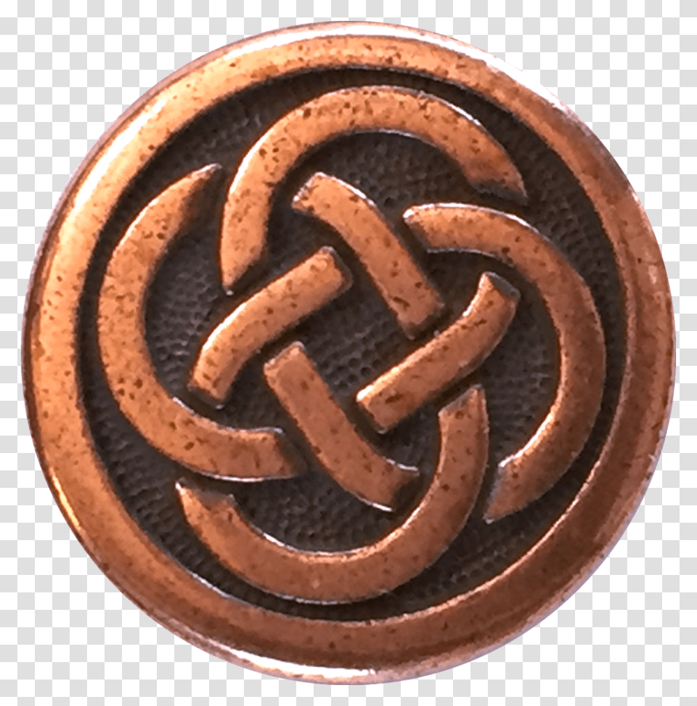 Celtic Knot Copper Metal Button, Bronze Transparent Png