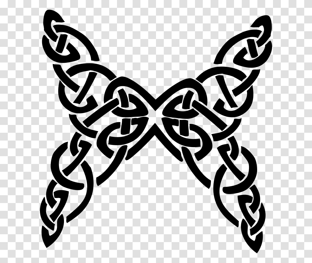 Celtic Knot Line Art Butterfly Butterfly Black And White Celtic Designs, Gray, World Of Warcraft Transparent Png