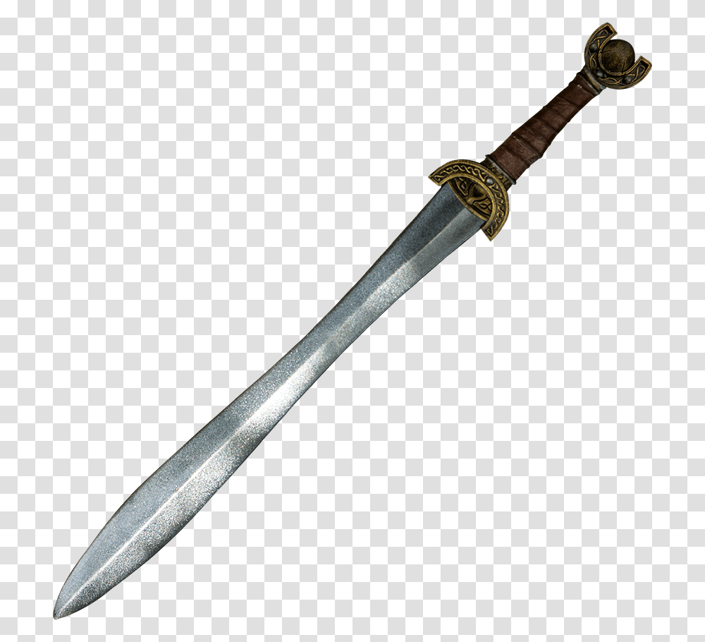 Celtic Leaf Larp Sword Black And Gold Sword, Weapon, Weaponry, Blade, Knife Transparent Png