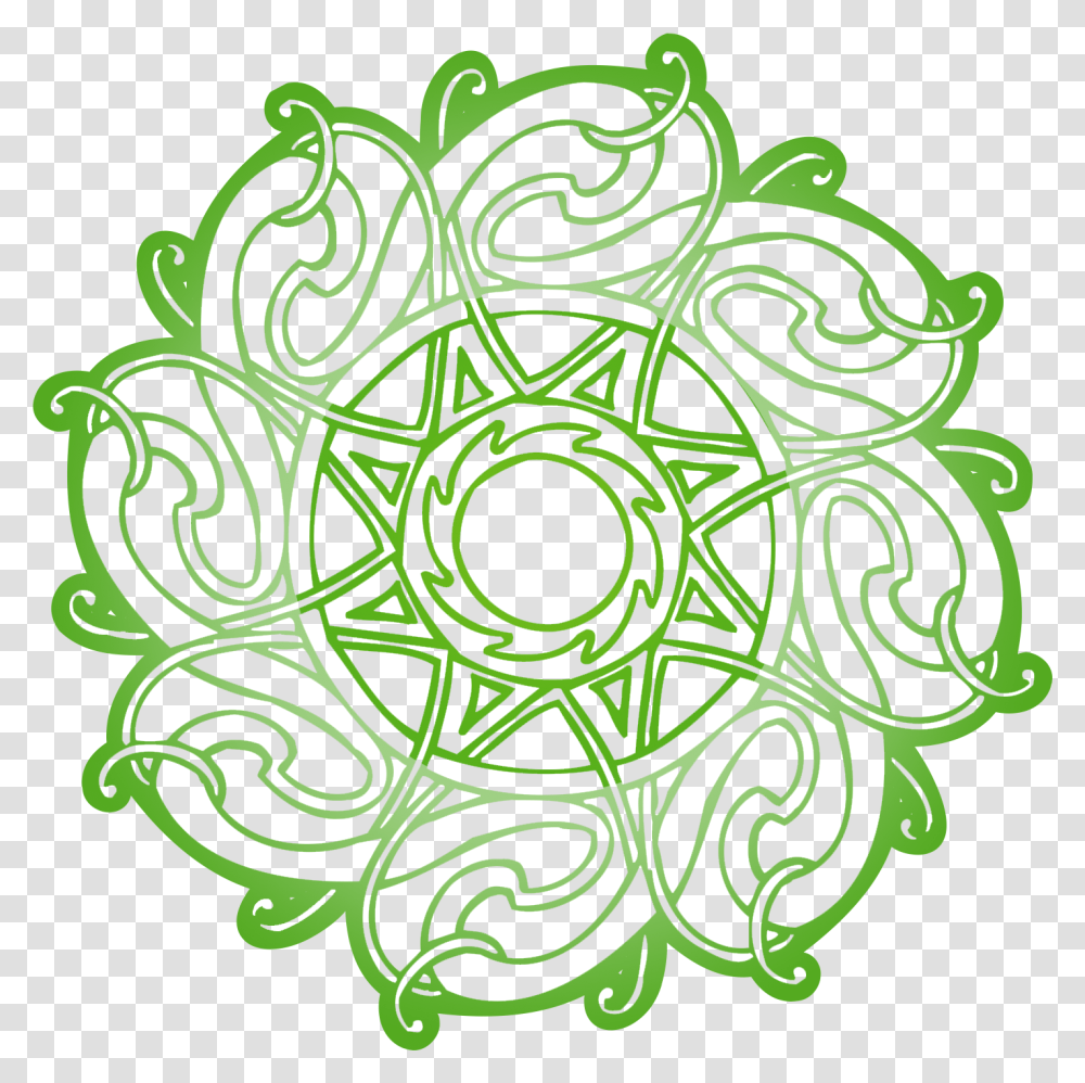 Celtic Ornament Vector Free Flower Floral Ornament Green, Tennis Ball, Sphere Transparent Png