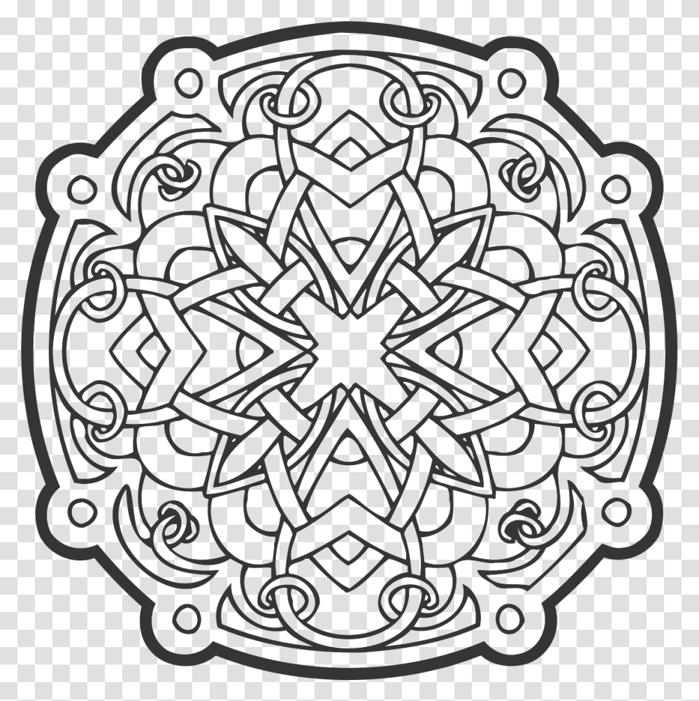 Celtic Ornament Vector Free Round Tracery Circle Ornament Vector, Pattern, Rug, Embroidery Transparent Png