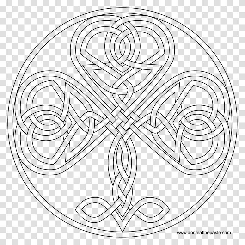 Celtic Shamrock Coloring Page, Gray, World Of Warcraft Transparent Png
