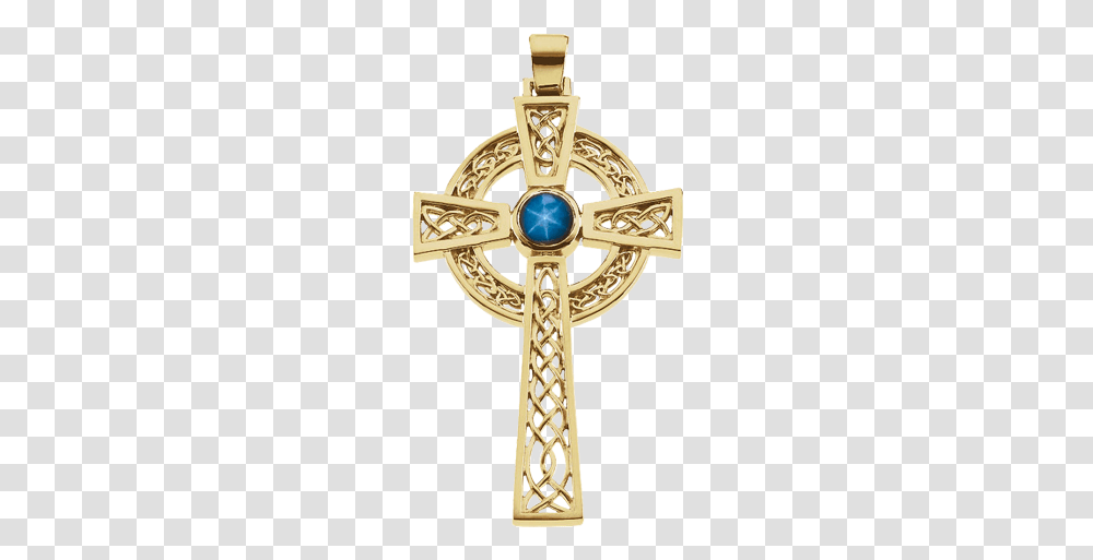 Celtic Star Sapphire Cross Pendant Cross, Crucifix Transparent Png