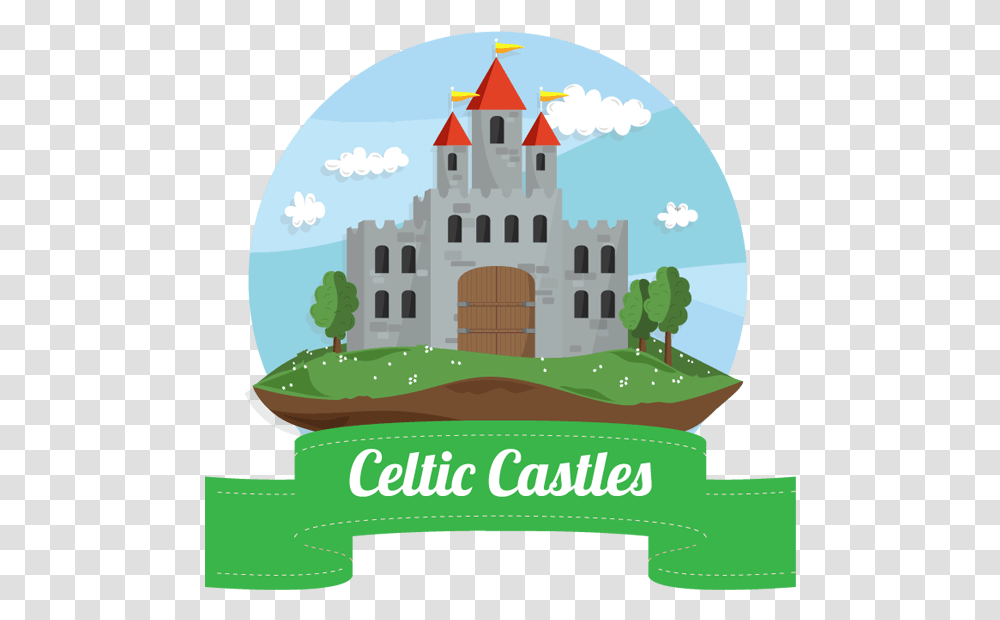 Celtic Tree Cartoon Castle Fairy Tale, Grass, Plant, Architecture, Building Transparent Png