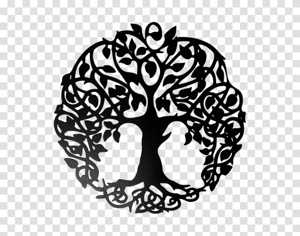 Celtic Tree Tree Of Life, Stencil, Silver Transparent Png