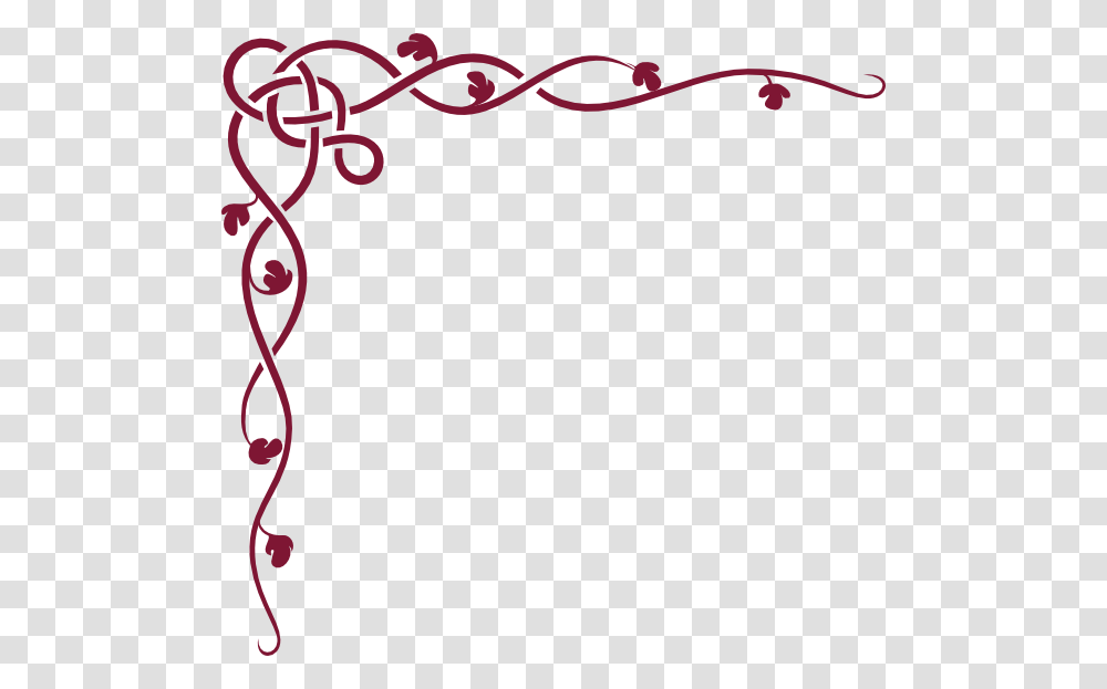 Celtic Vine Corner Claret Clip Art, Bow, Floral Design, Pattern Transparent Png