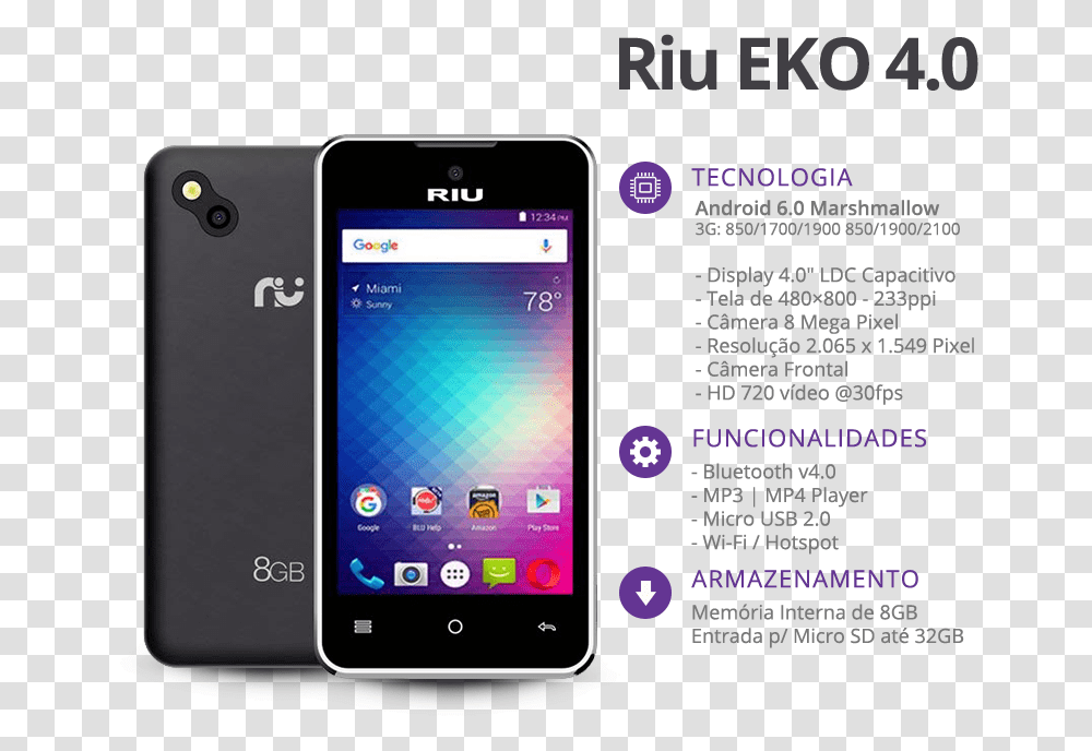 Celular Riu Eko, Mobile Phone, Electronics, Cell Phone, Iphone Transparent Png