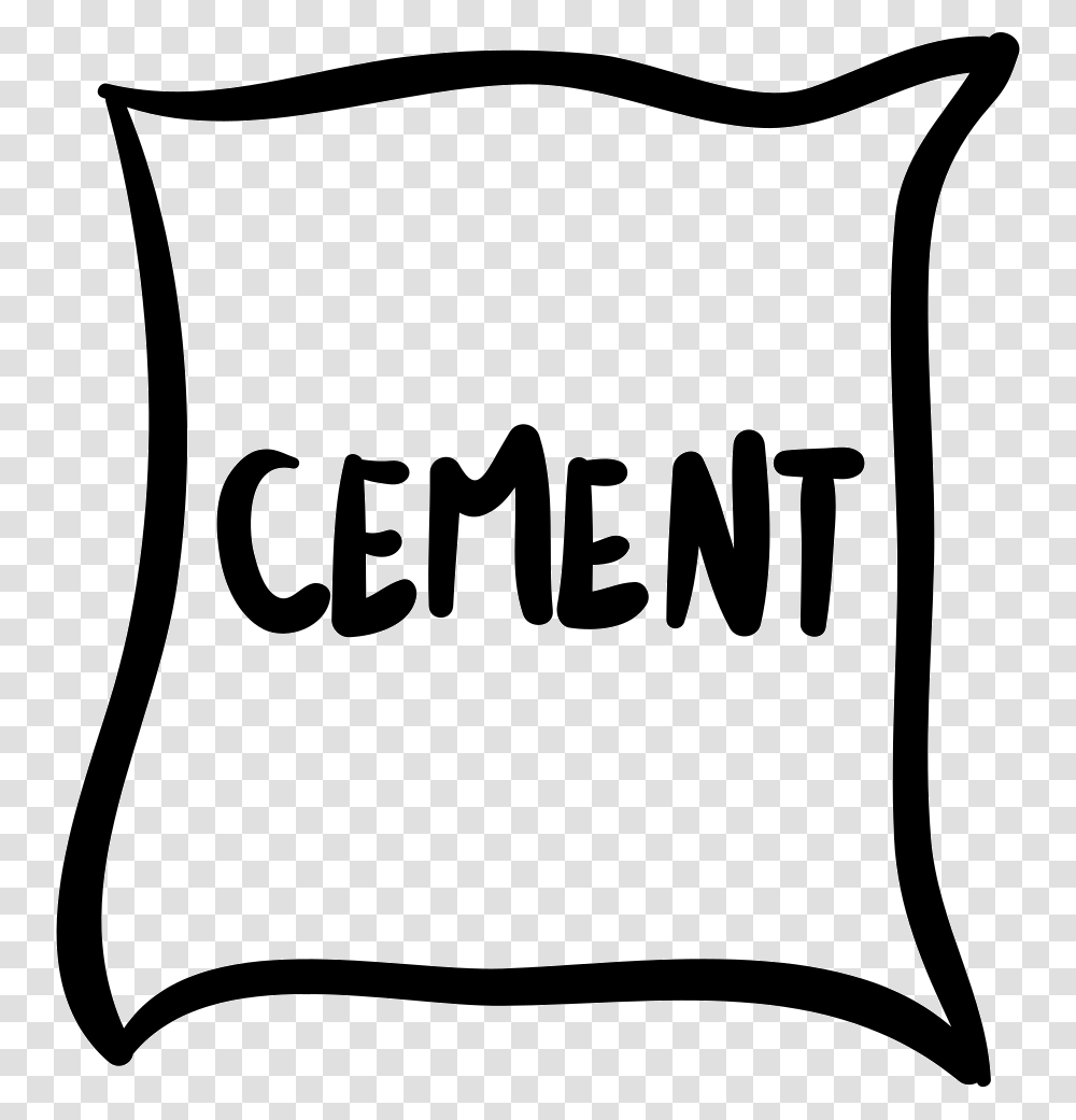 Cement Bag Hand Drawn Construction Material Cement Clipart Black And White, Scroll, Cushion, Pillow Transparent Png