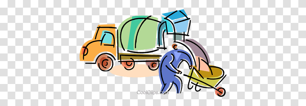 Cement Mixers Royalty Free Vector Clip Art Illustration, Transportation, Vehicle, Bulldozer, Tractor Transparent Png