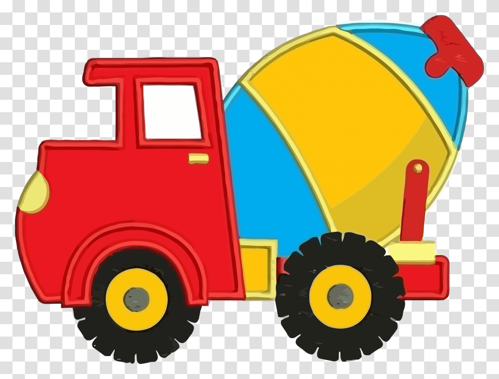 Cement Truck Colorful Clipart, Vehicle, Transportation, Lawn Mower, Tool Transparent Png