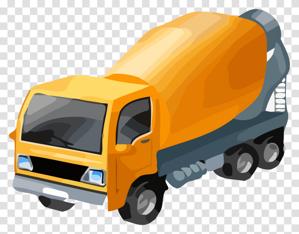 Cement Truck Mixing Basic Blue Clipart Cement Mixer Truck, Vehicle, Transportation, Van, Car Transparent Png