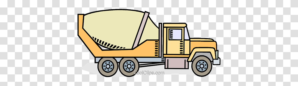 Cement Truck Royalty Free Vector Clip Art Illustration, Vehicle, Transportation, Moving Van, Tractor Transparent Png