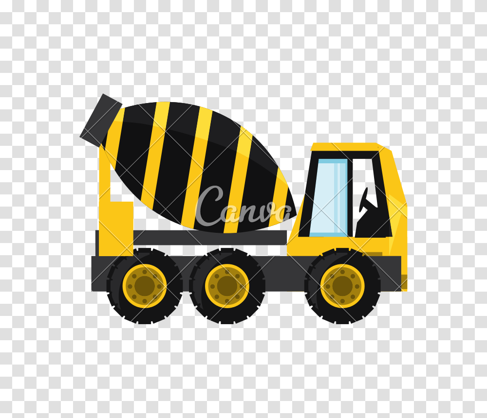 Cement Truck Vector Illustration, Vehicle, Transportation, Tractor, Fire Truck Transparent Png