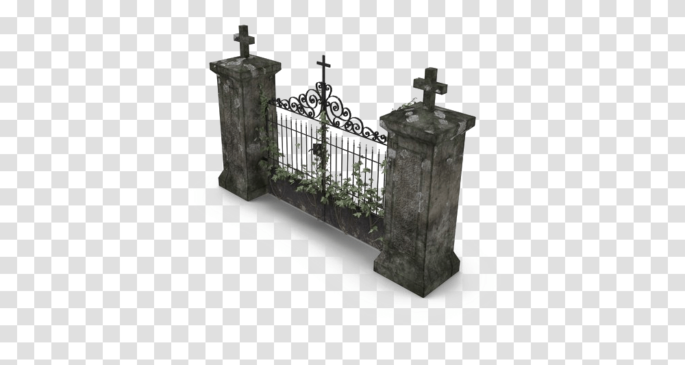 Cemetery Gates Clipart Clipart Cemetery, Tombstone, Church, Architecture, Building Transparent Png
