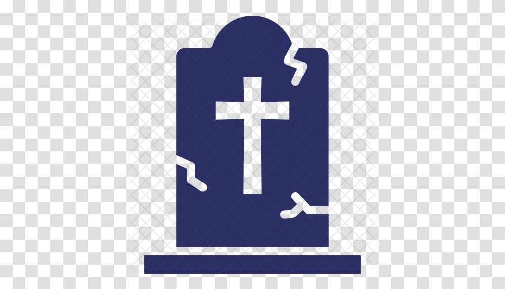 Cemetery Icon Cross, Symbol, Text, Number, Tombstone Transparent Png