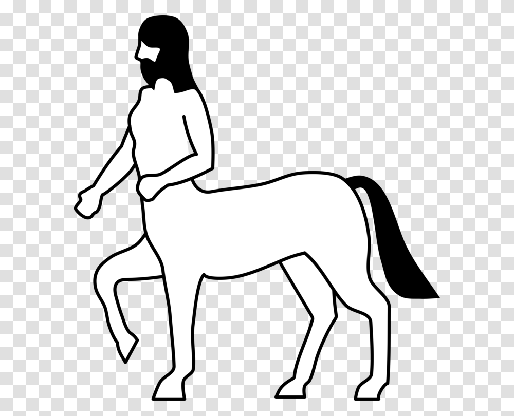 Centaur Greek Mythology Computer Icons Drawing Download Free, Silhouette, Person, Stencil, Kneeling Transparent Png