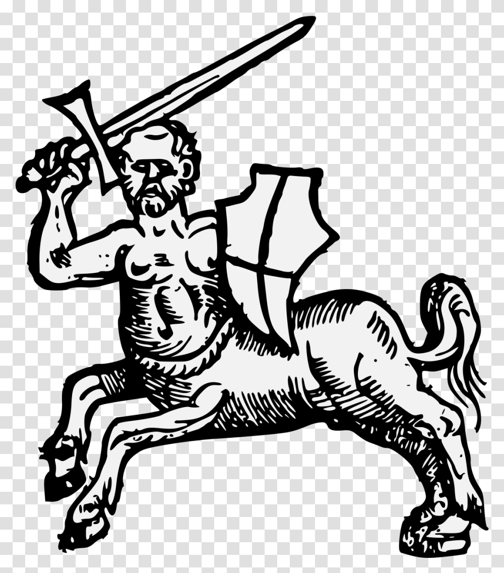 Centaur Traceable Heraldic Art Illustration, Dragon, Person, Human Transparent Png