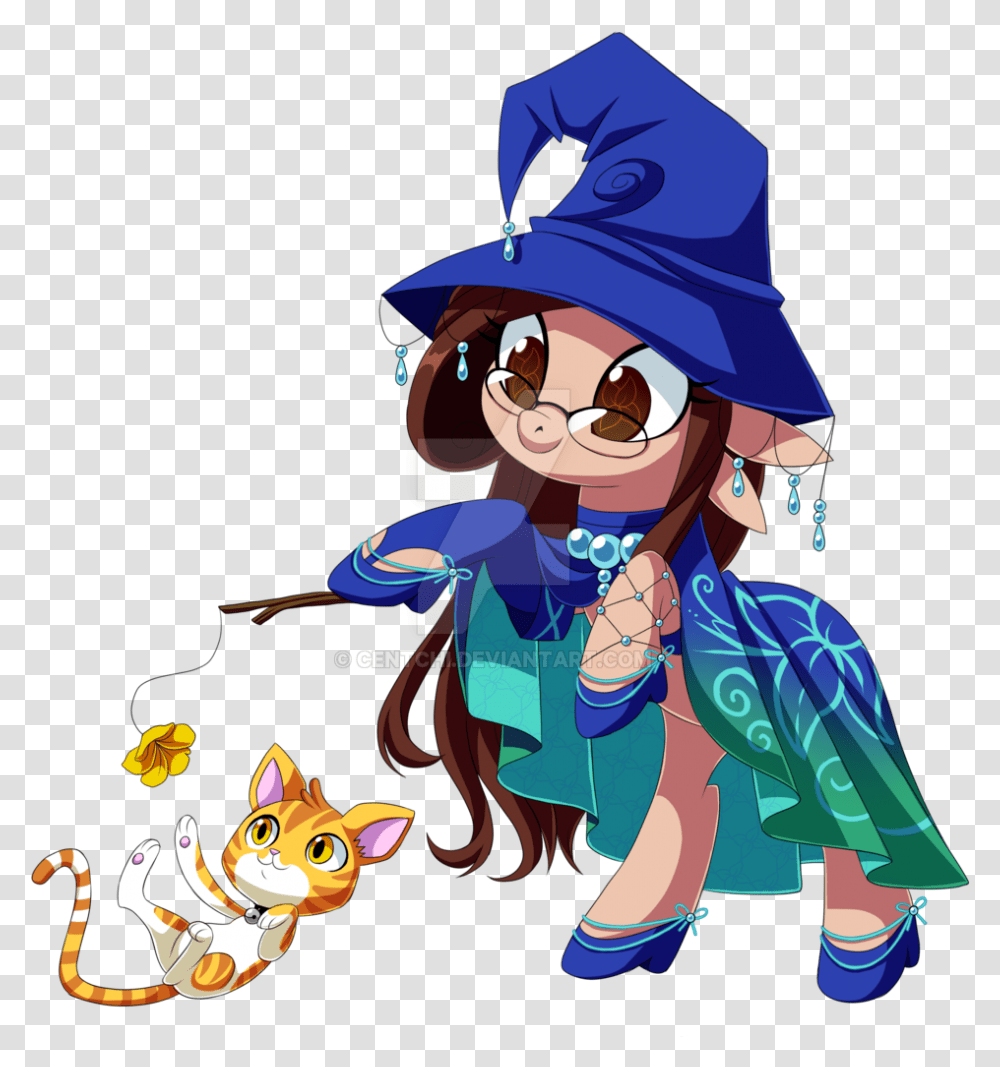Centchi Cat Clothes Dress Hat Magic Wand Obtrusive Cartoon, Person, Sunglasses Transparent Png