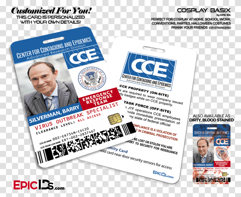 Center For Contagions And Epidemics Cdc Themed Cosplay Epic Ids, Person, Human, Document Transparent Png