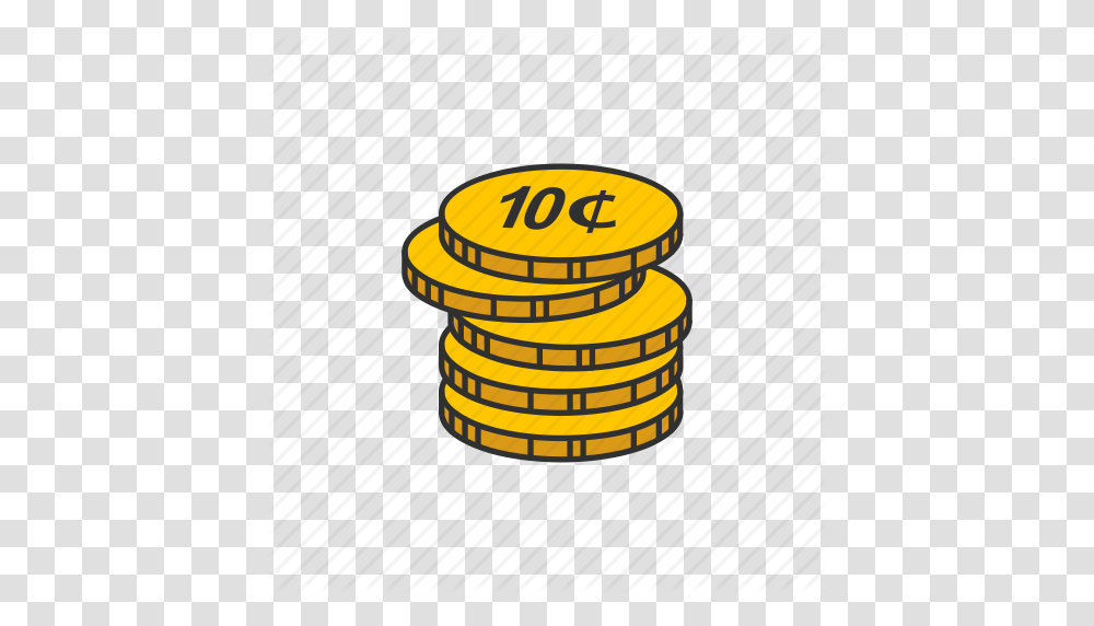 Cents Coins Dime Ten Cents Icon, Word, Logo Transparent Png