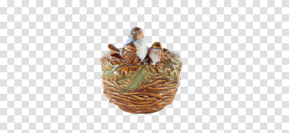 Ceramic Bird Nest Flower Pot Decoration, Figurine, Animal, Plant, Art Transparent Png