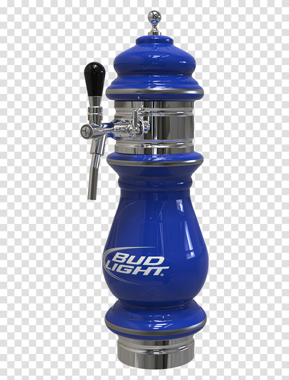 Ceramic Bud Light Beer Tower 1 3 Taps Cobalt Blue, Mixer, Appliance, Jar, Bottle Transparent Png