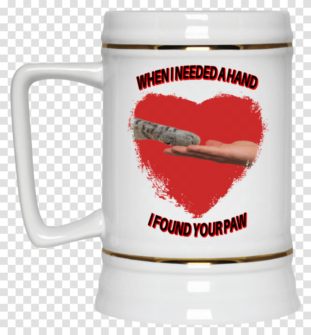 Ceramic Cat Beer Stein When I Needed A Hand I Found Beer Stein, Jug, Coffee Cup Transparent Png