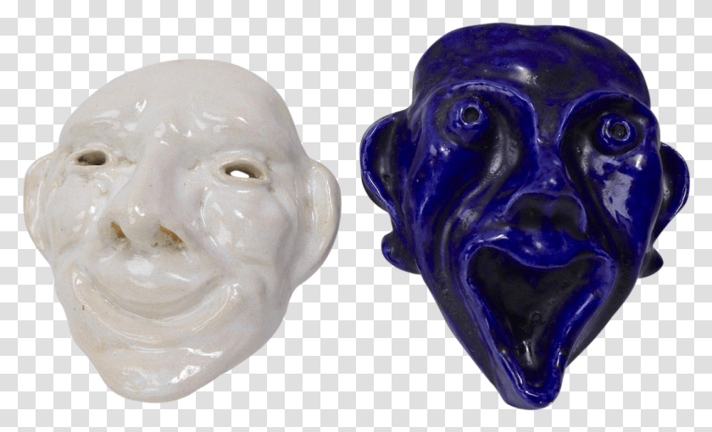Ceramic Comedy And Tragedy Masks Carving, Porcelain, Art, Pottery, Figurine Transparent Png