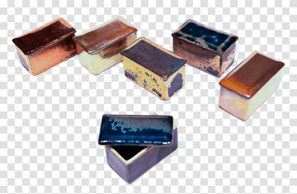 Ceramic Rectangular Treasure Box In Antique Metallic Crystal, Brick, Cushion, Accessories Transparent Png