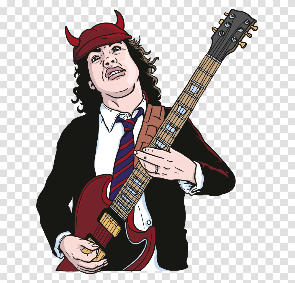 Ceratopia Angus Young Illustration Illustration, Bass Guitar, Leisure Activities, Musical Instrument, Person Transparent Png
