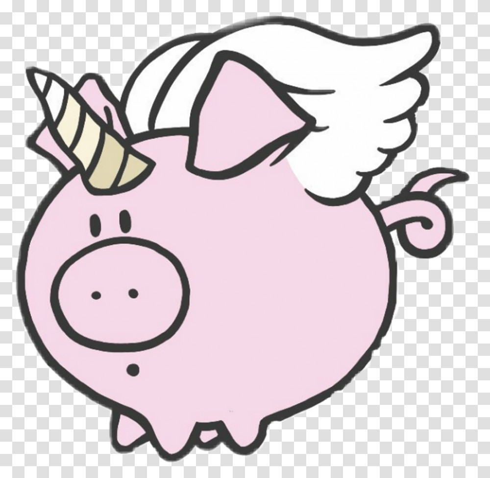 Cerdicorn Piggy Pig Unicorn Sticker Unicorn Pig, Piggy Bank, Mammal, Animal Transparent Png