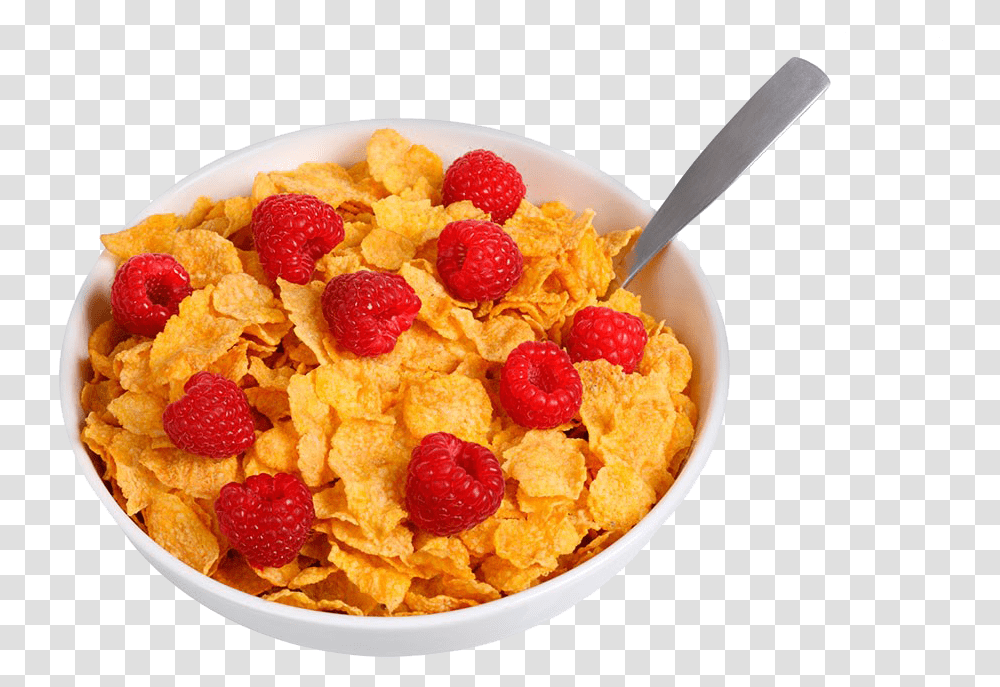 Cereal Banner Stock Bowl Corn Flakes Milk, Raspberry, Fruit, Plant, Food Transparent Png