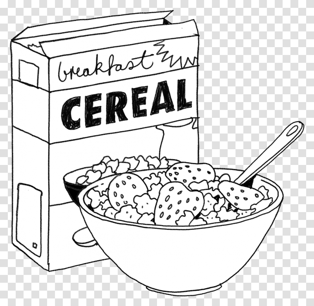 Cereal Bowl Clipart Cereal Box Clipart Black And White, Mixing Bowl, Soup Bowl, Food Transparent Png