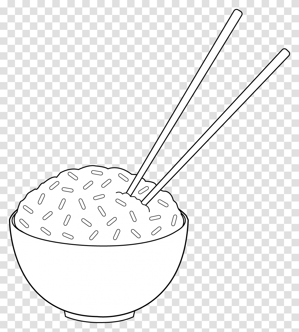 Cereal Bowl Clipart Rice Bowl With Chopsticks, Shovel, Food, Cream, Dessert Transparent Png