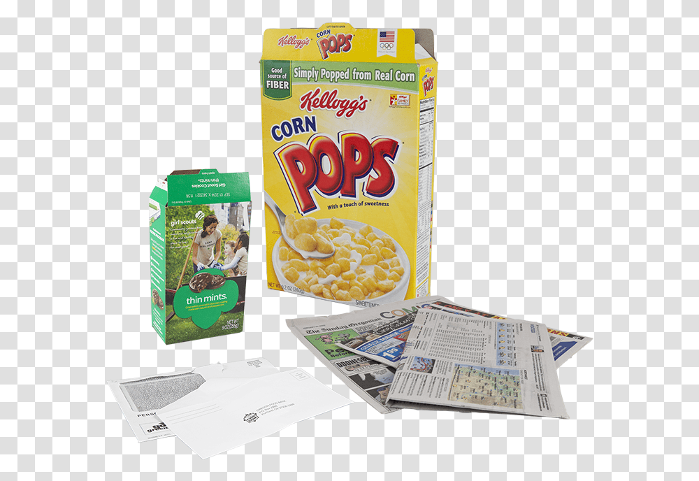 Cereal Box And Newspaper Snack, Person, Human, Food Transparent Png