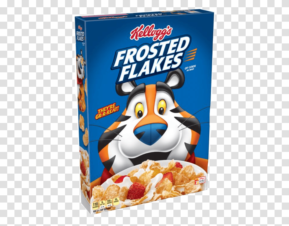 Cereal Cerealgods Kellogg's Cereal Frosted Flakes, Label, Hot Dog, Food Transparent Png
