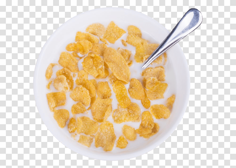 Cereal Cereals Milk Freetoedit Corn Flakes On Bowl, Spoon, Cutlery, Plant, Food Transparent Png