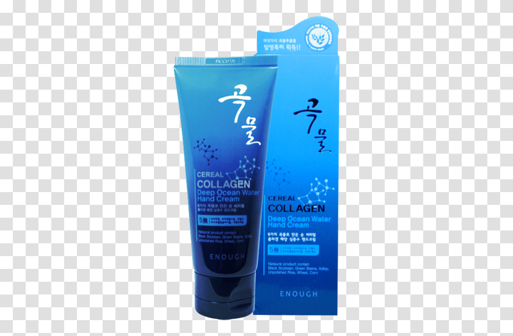 Cereal Collagen Deep Ocean Water Hand Cream Enough Lotion, Cosmetics, Bottle, Book Transparent Png