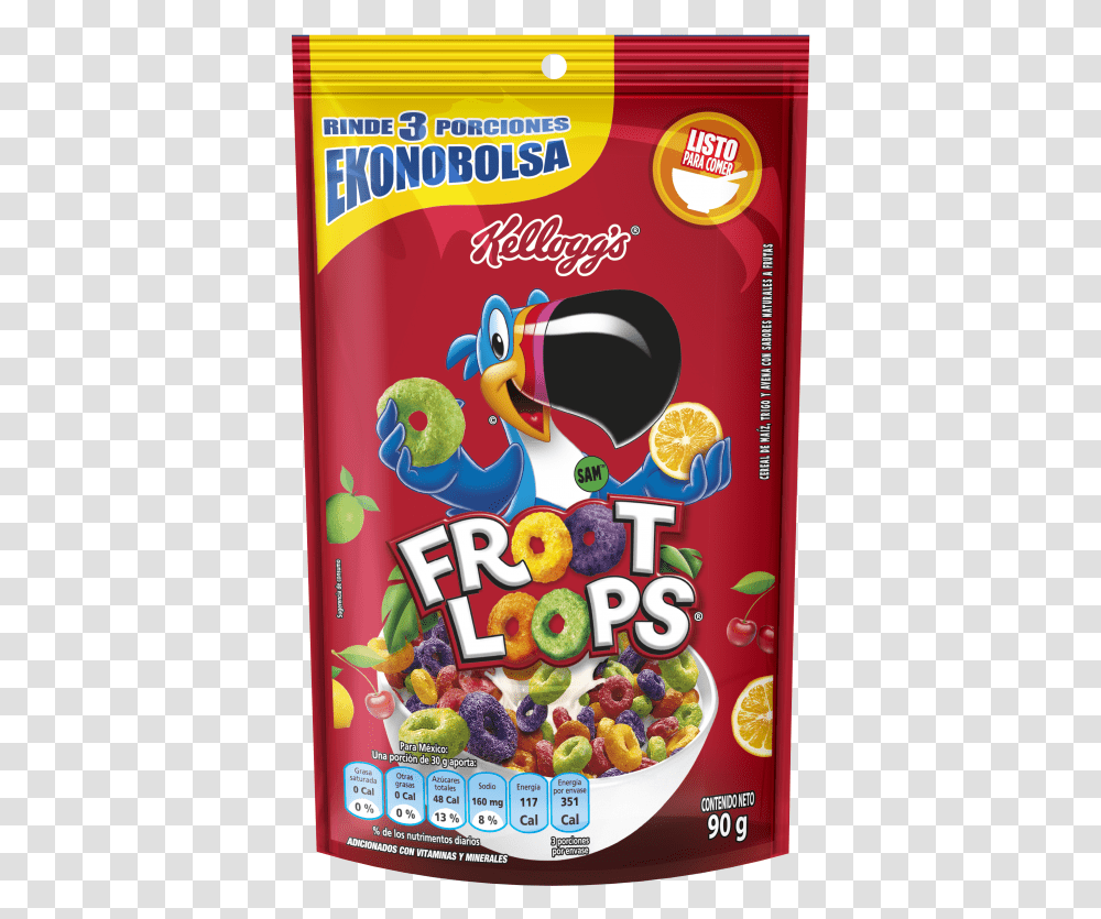 Cereal Froot Loops Pouch 90gr 90 GrTitle Cereal Froot Loops, Food, Sweets, Poster, Advertisement Transparent Png