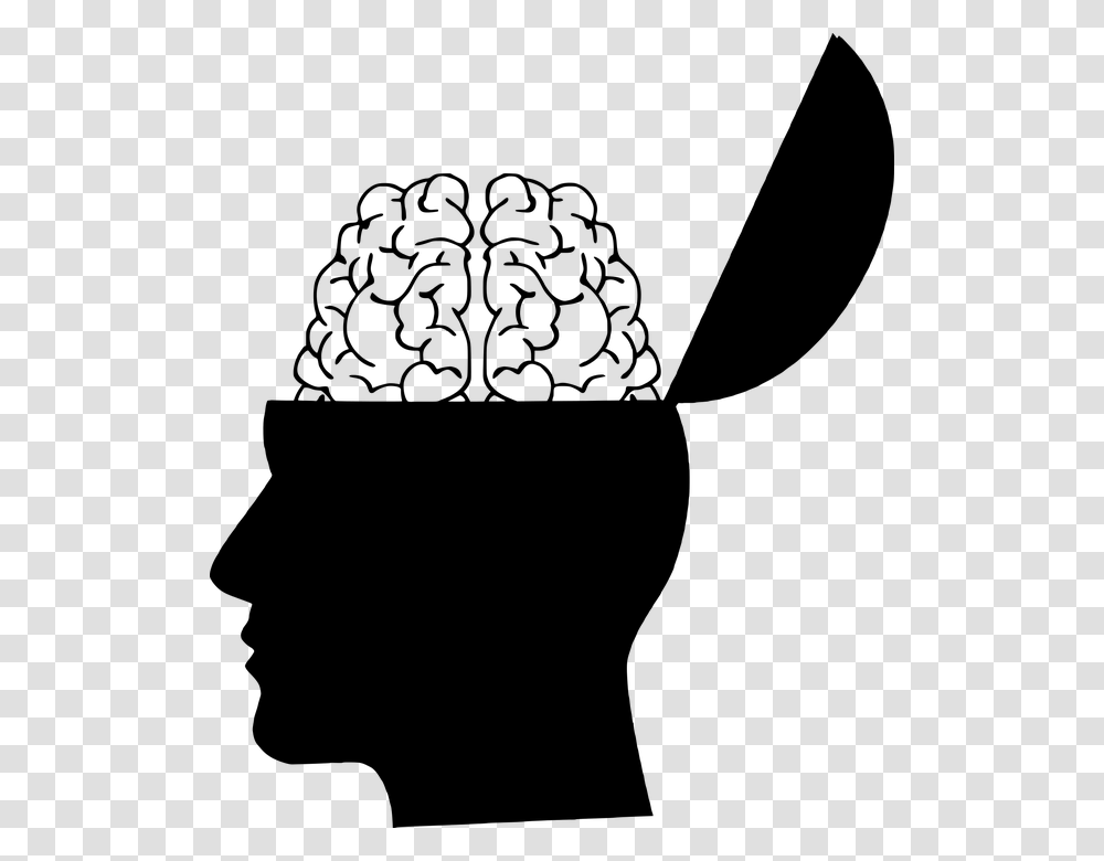 Cerebro La Cabeza Silueta Creatividad Creo Que Head Silhouette With Brain, Gray, World Of Warcraft Transparent Png