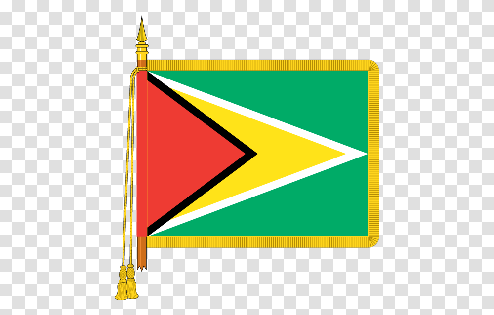 Ceremonial Guyana Flag Flag, Triangle, Art, Symbol, Graphics Transparent Png