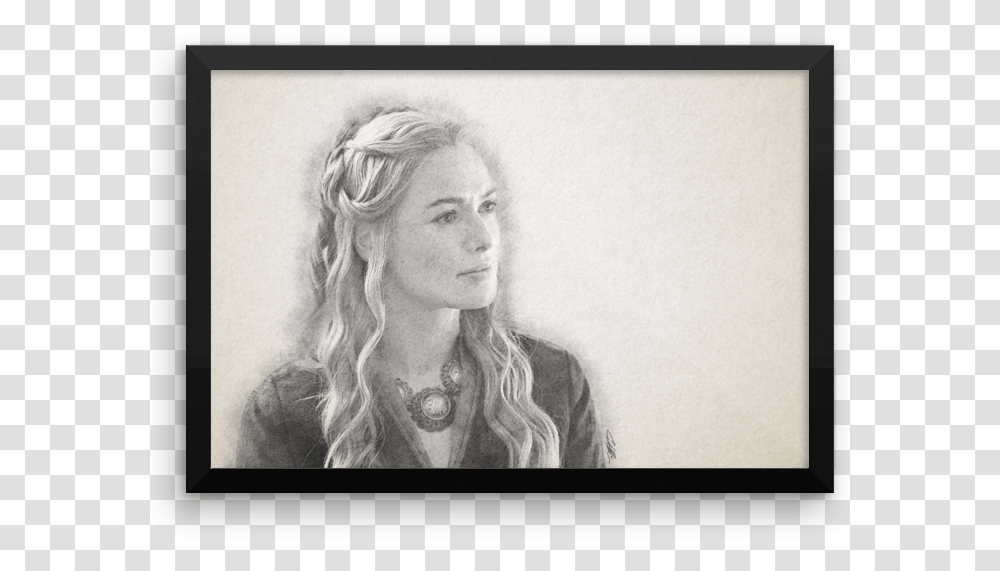 Cersei Mockup Wall Horizontal Original Picture Frame, Person, Human, Drawing Transparent Png