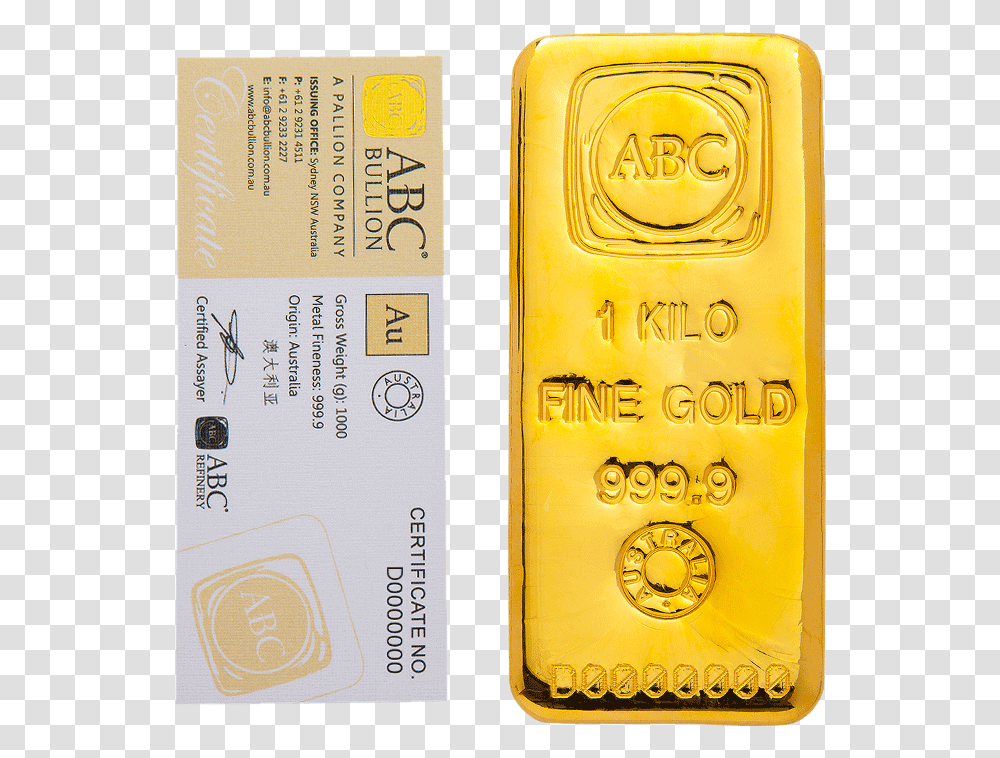 Certificate Au Gold Bar, Mobile Phone, Electronics, Cell Phone Transparent Png
