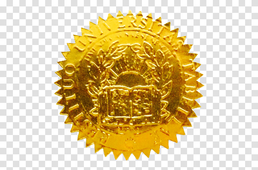 Certificate Gold Seal Red Seal For Document Certificate Gold Seal, Gold Medal, Trophy, Coin, Money Transparent Png