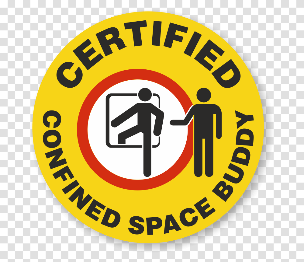 Certified Confined Space Buddy Hard Hat Decals Signs Sku Buddy System In Confined Space, Logo Transparent Png
