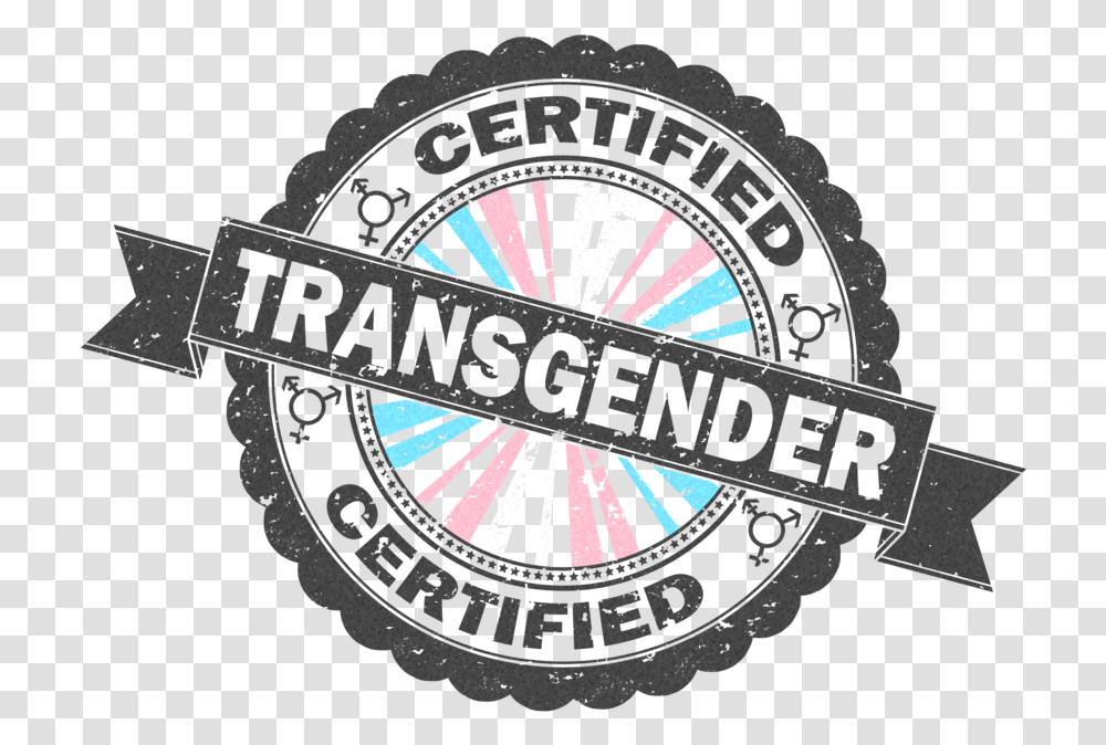 Certified Trans Transgender Transpride Queer Certified Transgender, Logo, Emblem, Wheel Transparent Png